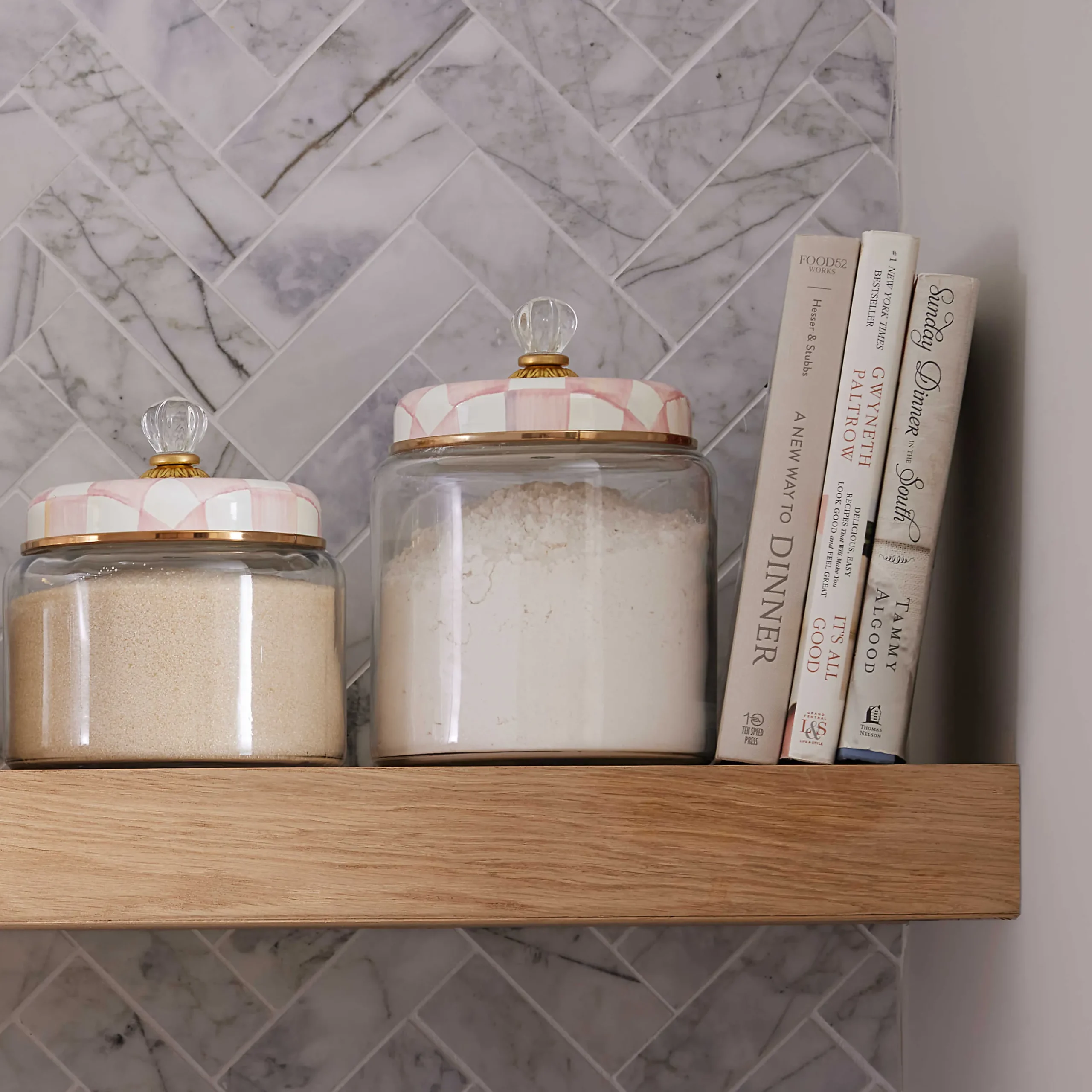 Kitchen Storage & Organization|MacKenzie-Childs Rosy Check Kitchen Canister, Large