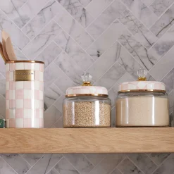 Kitchen Storage & Organization|MacKenzie-Childs Rosy Check Kitchen Canister, Small