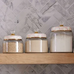 Kitchen Storage & Organization|MacKenzie-Childs Rosy Check Kitchen Canister, Medium