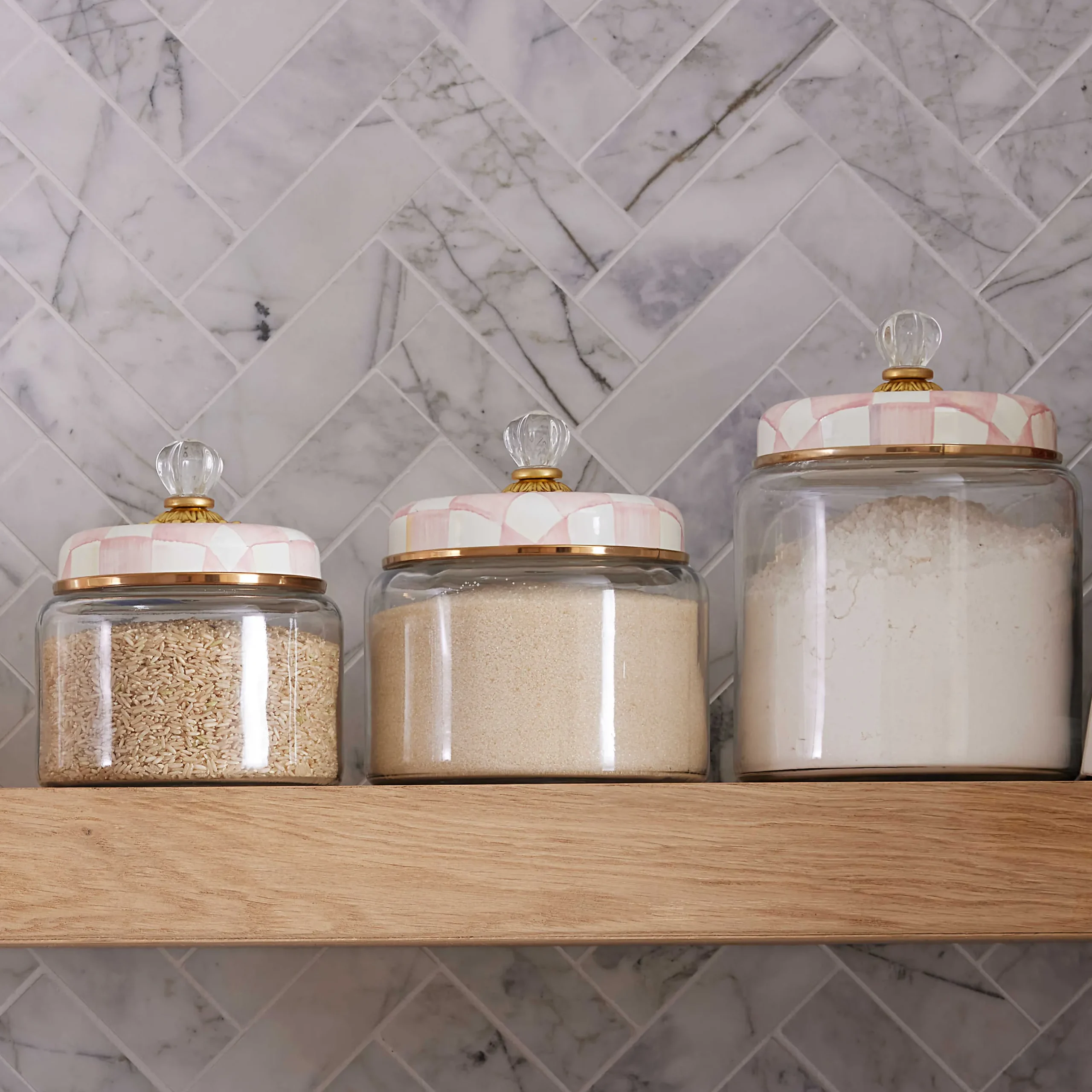 Kitchen Storage & Organization|MacKenzie-Childs Rosy Check Kitchen Canister, Medium