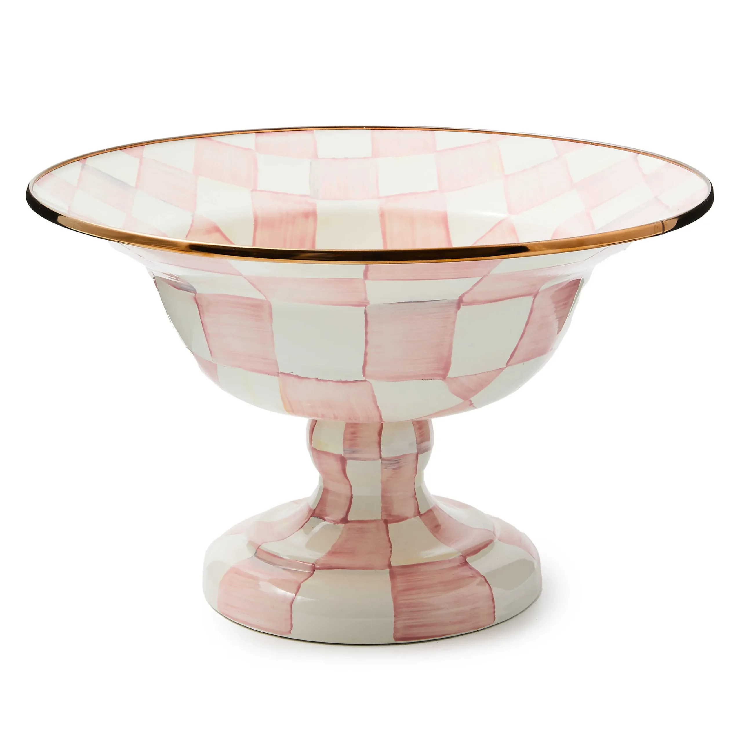 Fall Entertaining|Serveware|MacKenzie-Childs Rosy Check Large Compote