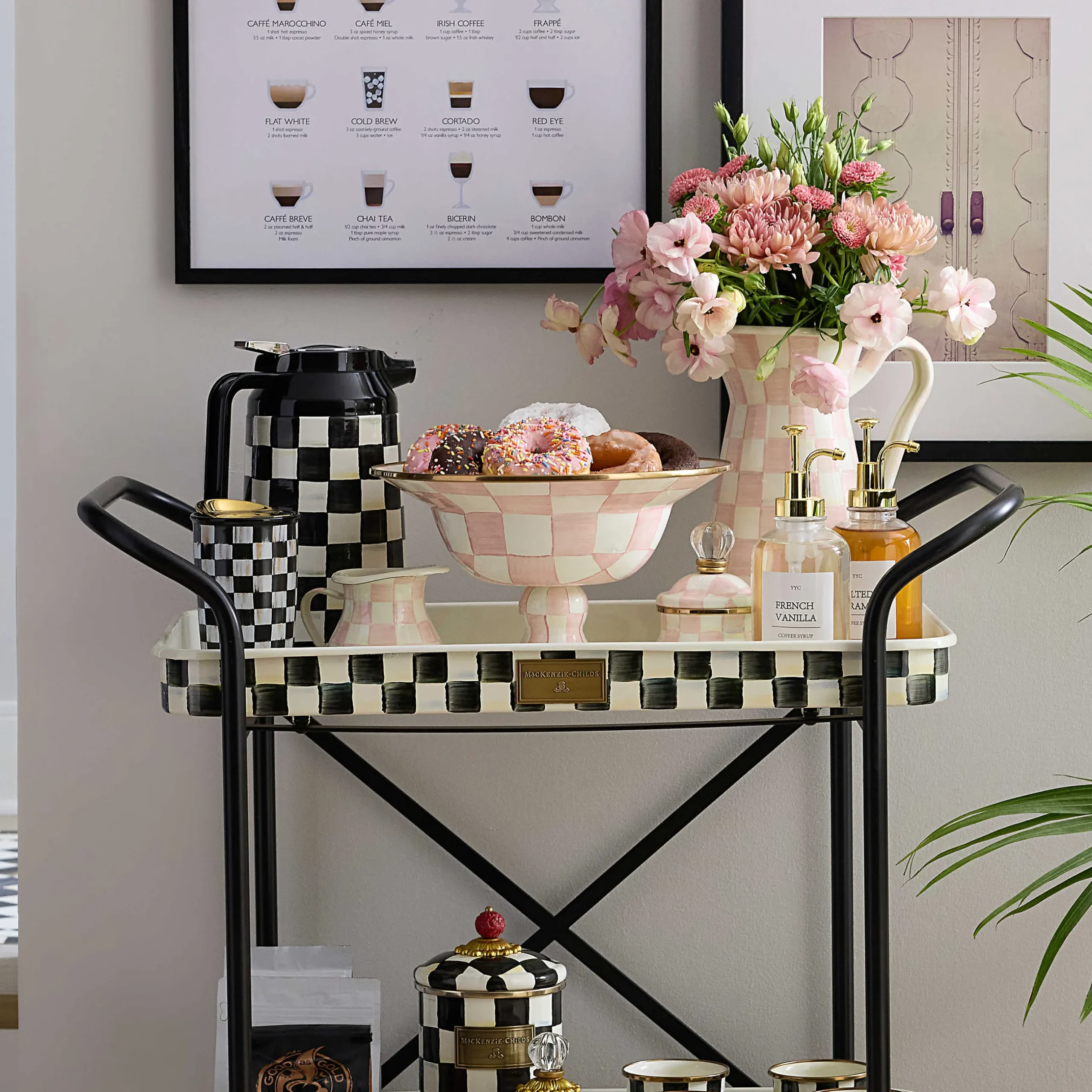 Fall Entertaining|Serveware|MacKenzie-Childs Rosy Check Large Compote