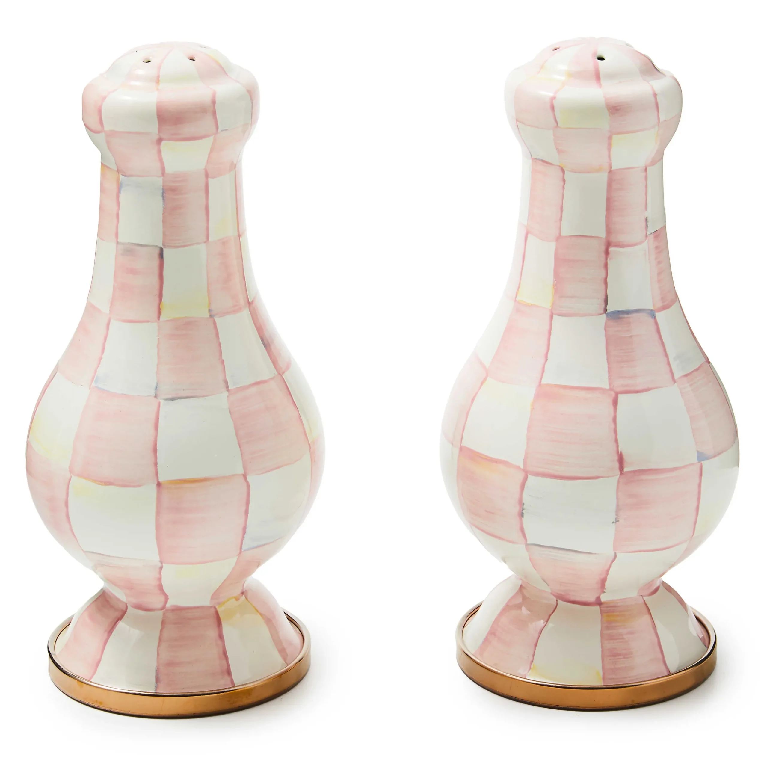 Fall Entertaining|Table Accessories|MacKenzie-Childs Rosy Check Large Salt Pepper Shakers