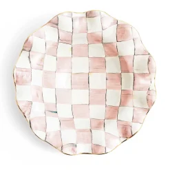 Fall Entertaining|Serveware|MacKenzie-Childs Rosy Check Medium Ceramic Fluted Serving Bowl