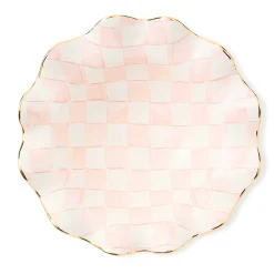 Fall Entertaining|Serveware|MacKenzie-Childs Rosy Check Medium Ceramic Fluted Serving Bowl