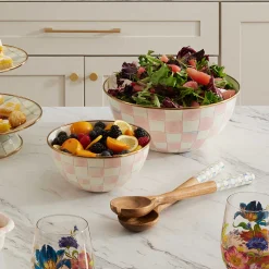 Fall Entertaining|Serveware|MacKenzie-Childs Rosy Check Medium Everyday Bowl