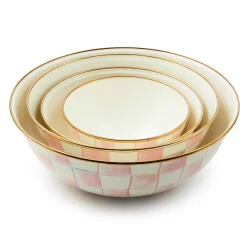 Fall Entertaining|Serveware|MacKenzie-Childs Rosy Check Medium Everyday Bowl