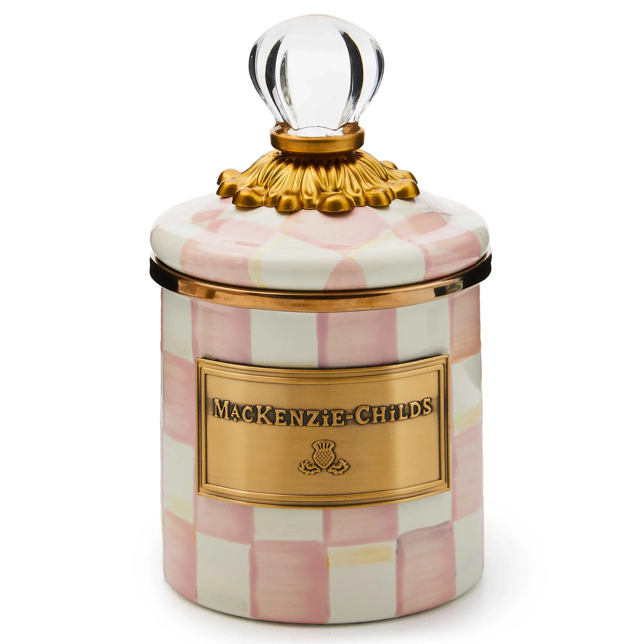 Room Accents|Kitchen Storage & Organization|MacKenzie-Childs Rosy Check Mini Canister