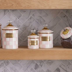 Room Accents|Kitchen Storage & Organization|MacKenzie-Childs Rosy Check Mini Canister