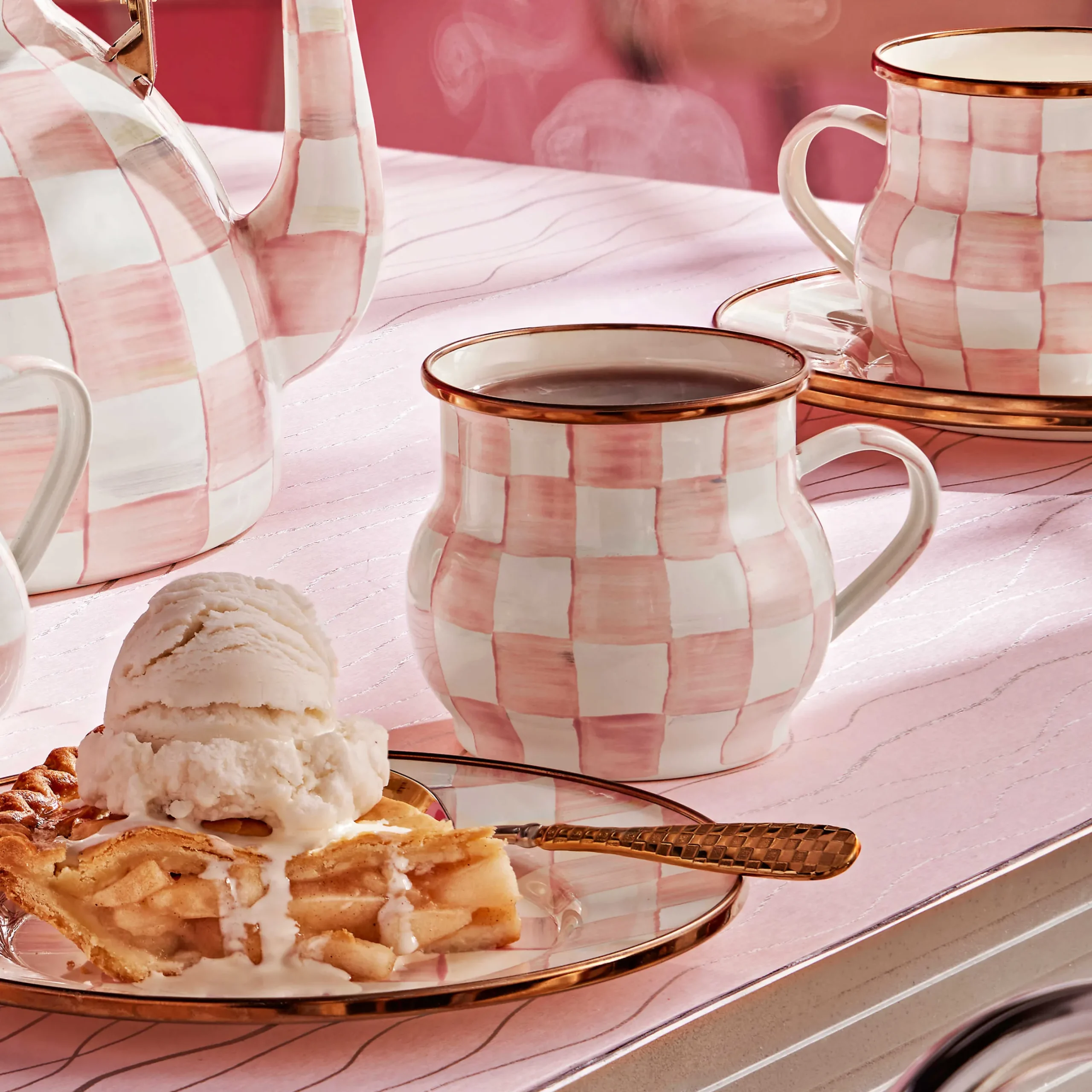 Spring|The Coffee Shop|MacKenzie-Childs Rosy Check Mug