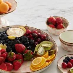 Fall Entertaining|Serveware|MacKenzie-Childs Rosy Check Pinch Bowl