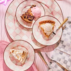 Easter|Spring|MacKenzie-Childs Rosy Check Salad/Dessert Plate
