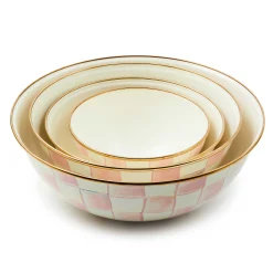 Fall Entertaining|Serveware|MacKenzie-Childs Rosy Check Small Everyday Bowl