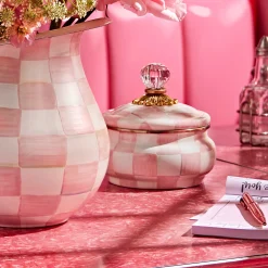 Spring|Bath & Bath Accessories|MacKenzie-Childs Rosy Check Squashed Pot