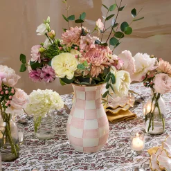 Room Accents|Fall Entertaining|MacKenzie-Childs Rosy Check Tall Vase