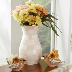 Room Accents|Fall Entertaining|MacKenzie-Childs Rosy Check Tall Vase