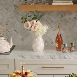 Room Accents|Fall Entertaining|MacKenzie-Childs Rosy Check Tall Vase