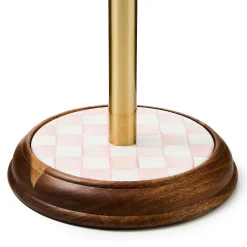 Kitchen Storage & Organization|MacKenzie-Childs Rosy Check Wood Paper Towel Holder
