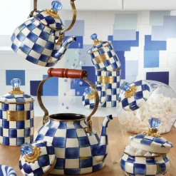 The Coffee Shop|Tea Kettles|MacKenzie-Childs Royal Check 2 Quart Tea Kettle
