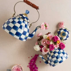 The Coffee Shop|Tea Kettles|MacKenzie-Childs Royal Check 2 Quart Tea Kettle
