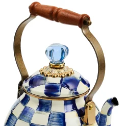 The Coffee Shop|Tea Kettles|MacKenzie-Childs Royal Check 2 Quart Tea Kettle
