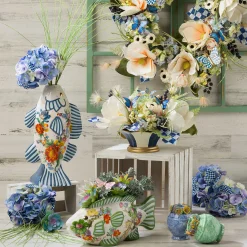 Spring|Greenery & Florals|MacKenzie-Childs Royal Check Blue Hydrangea