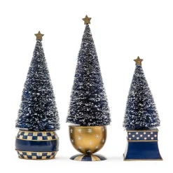 Holiday|Decor Sets|MacKenzie-Childs Royal Check Bottle Brush Tree, Set of 3