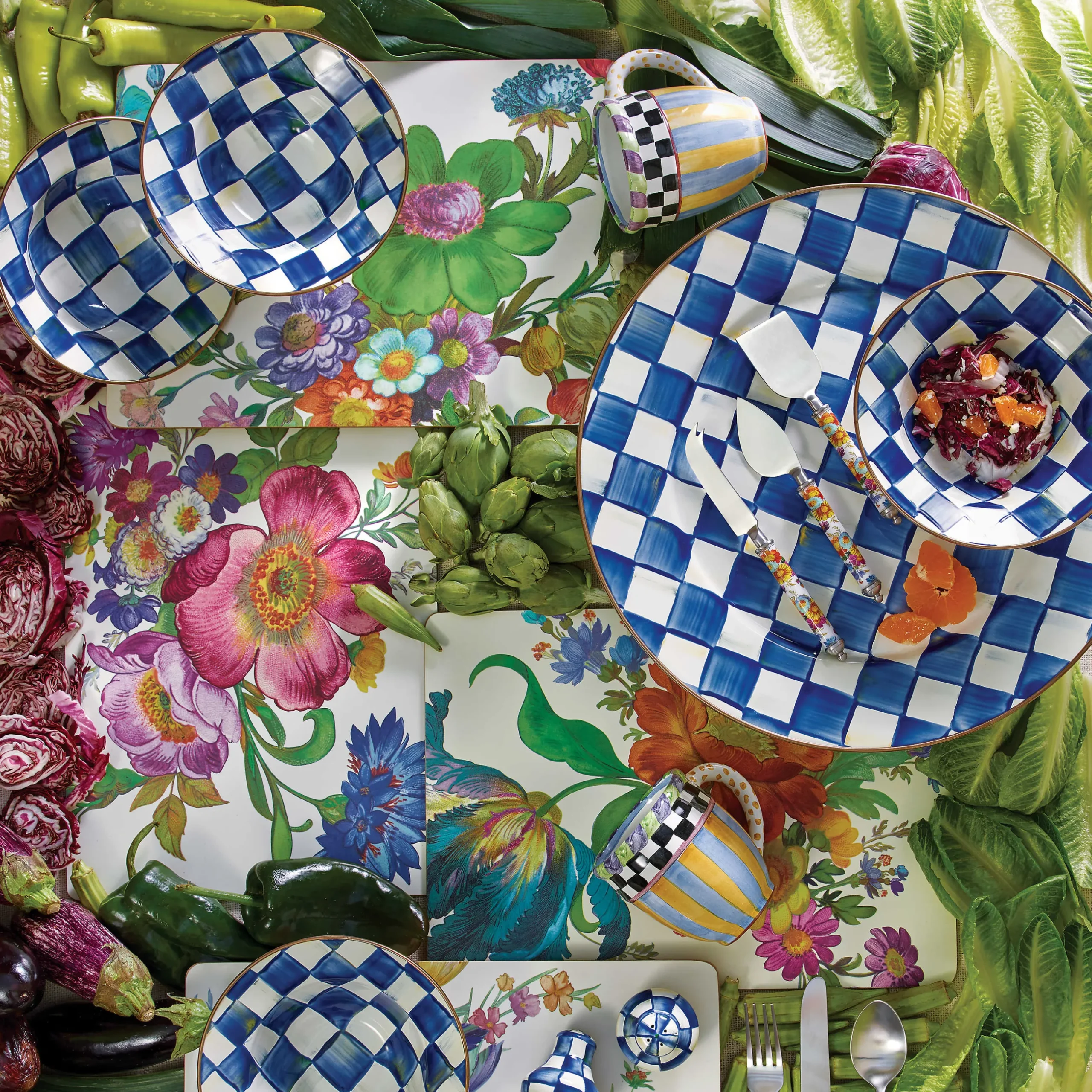 Dinnerware & Flatware|MacKenzie-Childs Royal Check Breakfast Bowl