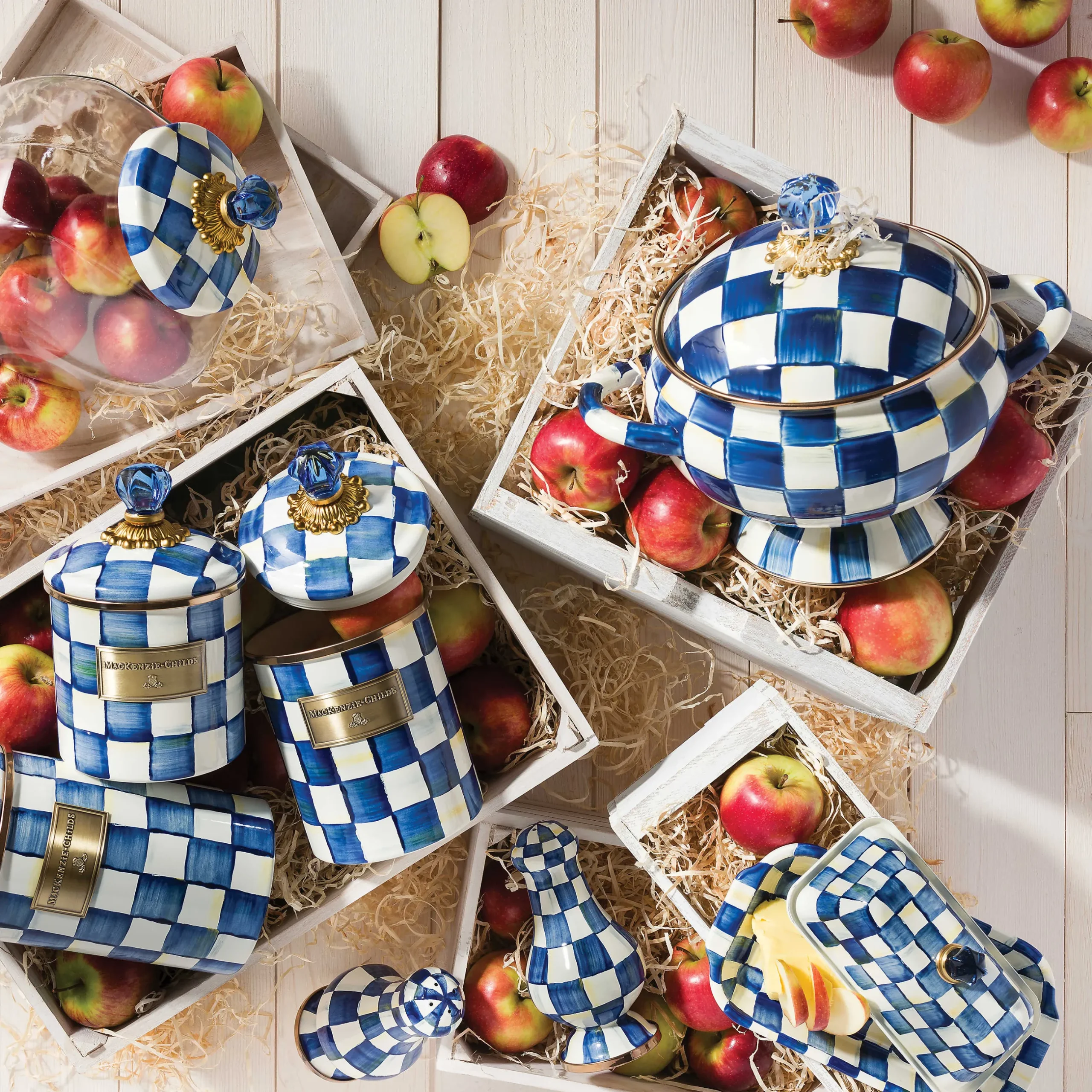 Serveware|MacKenzie-Childs Royal Check Butter Box