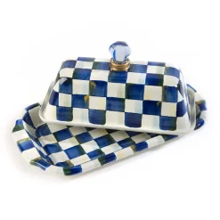 Serveware|MacKenzie-Childs Royal Check Butter Box