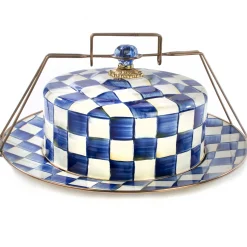 Serveware|MacKenzie-Childs Royal Check Cake Carrier