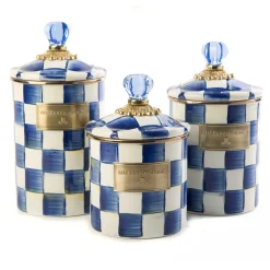 Kitchen & Dining Sets|Kitchen Storage & Organization|MacKenzie-Childs Royal Check Canisters, Set of 3