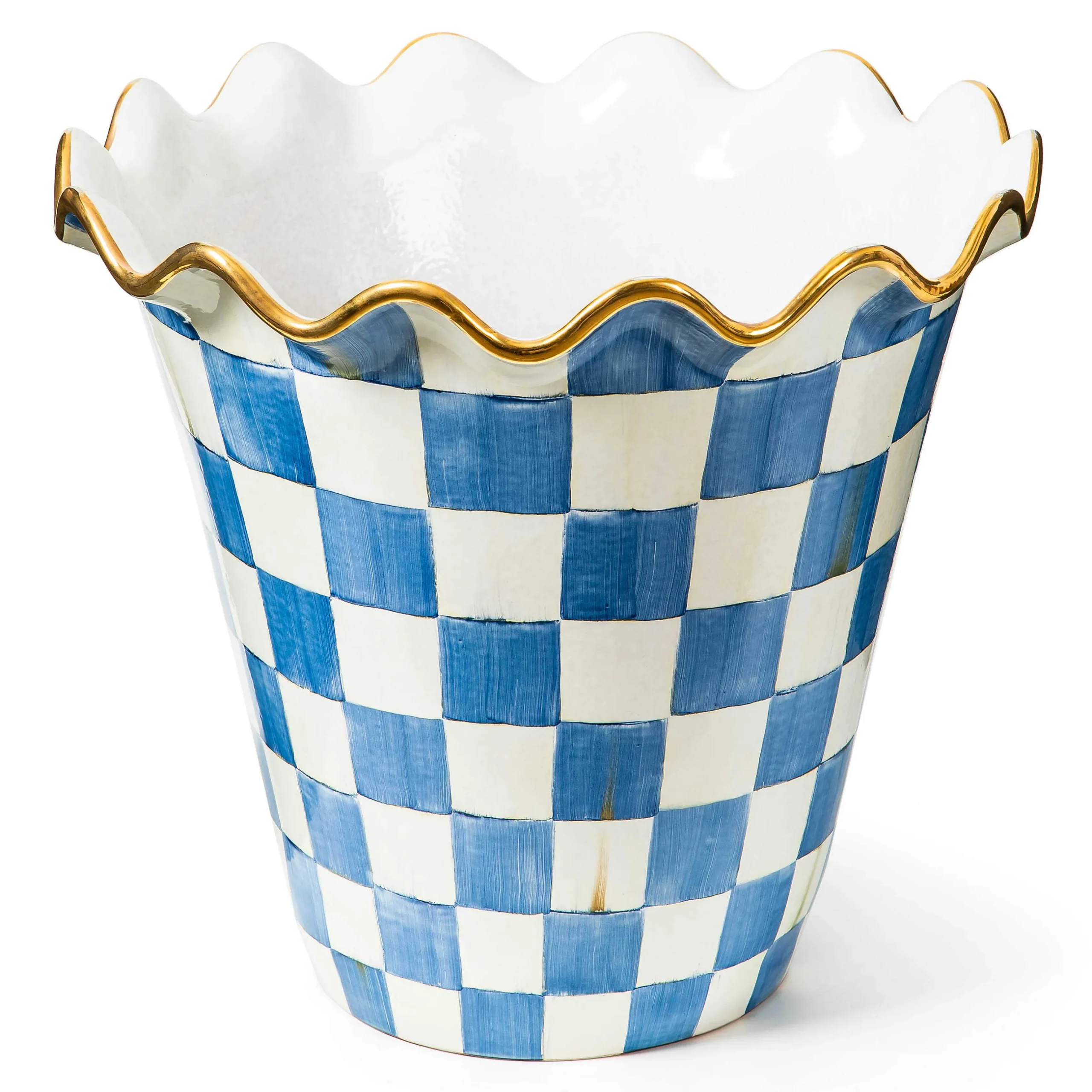 Spring|The Fall Shop|MacKenzie-Childs Royal Check Ceramic Jumbo Garden Pot