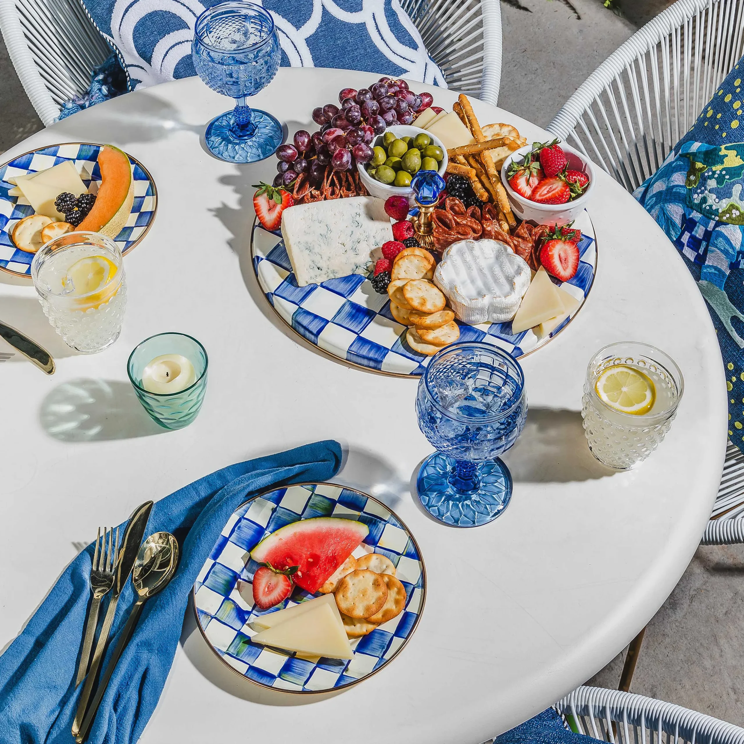 Serveware|MacKenzie-Childs Royal Check Cheese Course