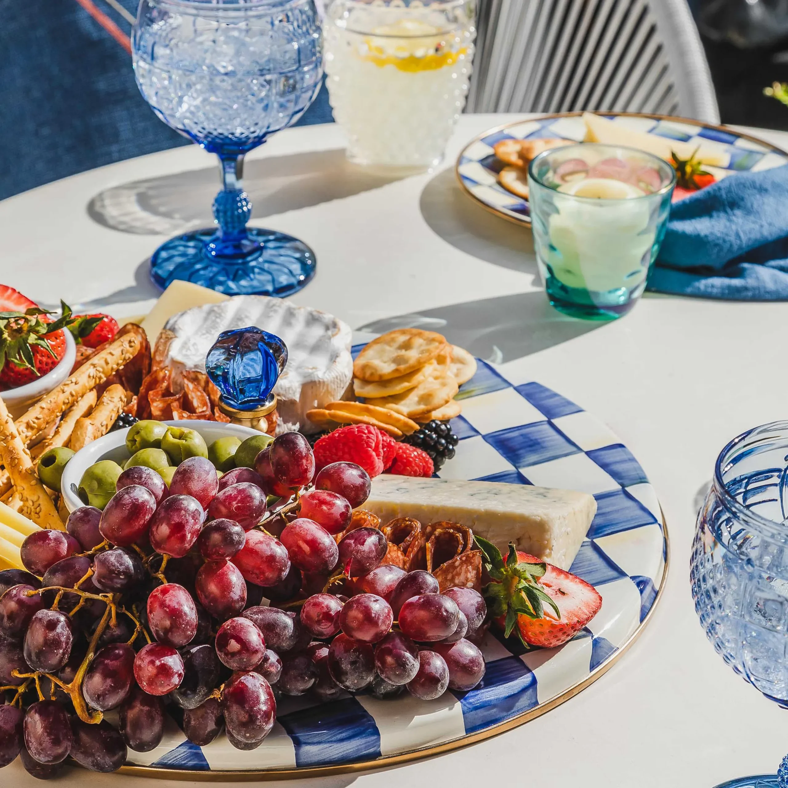 Serveware|MacKenzie-Childs Royal Check Cheese Course