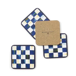 Table Accessories|Kitchen & Table Linens|MacKenzie-Childs Royal Check Cork Back Coasters, Set of 4