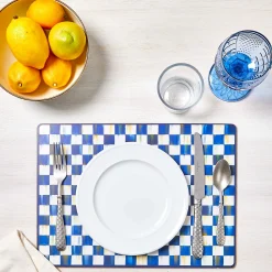 Table Accessories|Kitchen & Table Linens|MacKenzie-Childs Royal Check Cork Back Placemats, Set of 4