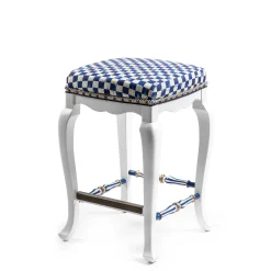 Dining Room & Kitchen|MacKenzie-Childs Royal Check Counter Stool