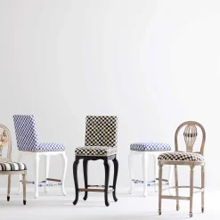 Dining Room & Kitchen|MacKenzie-Childs Royal Check Counter Stool
