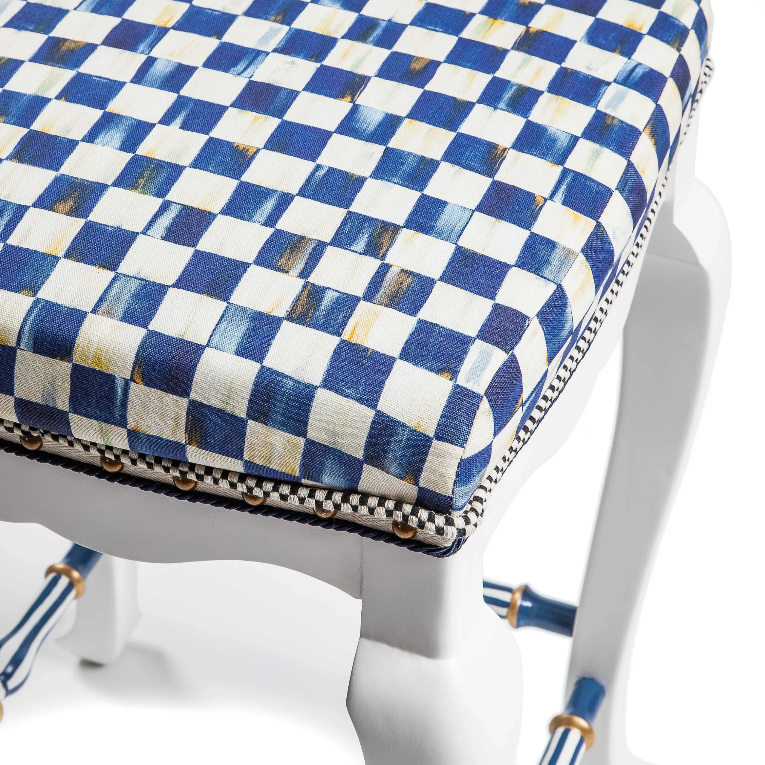 Dining Room & Kitchen|MacKenzie-Childs Royal Check Counter Stool
