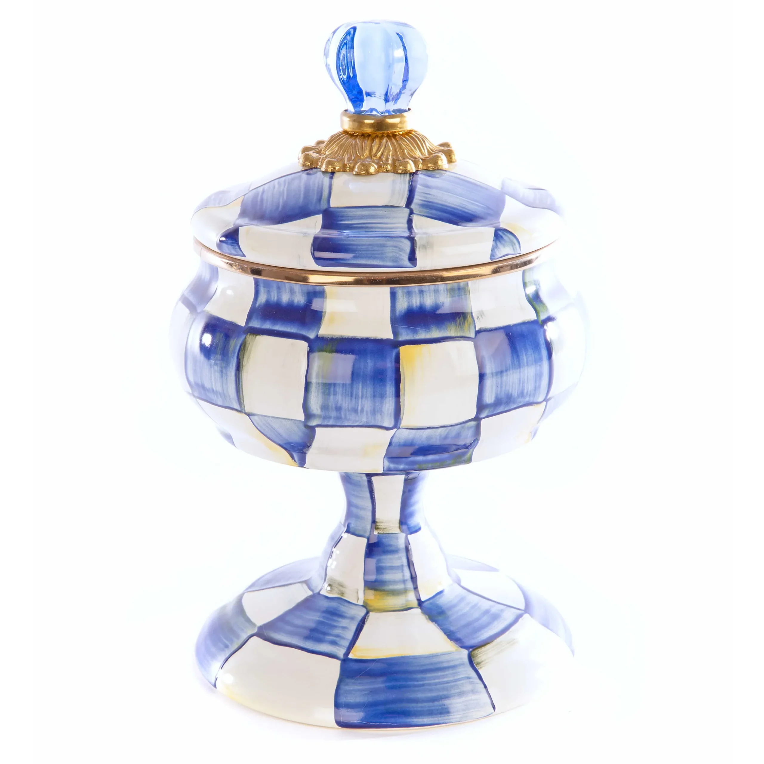 Bath & Bath Accessories|Room Accents|MacKenzie-Childs Royal Check Curiosity Pot