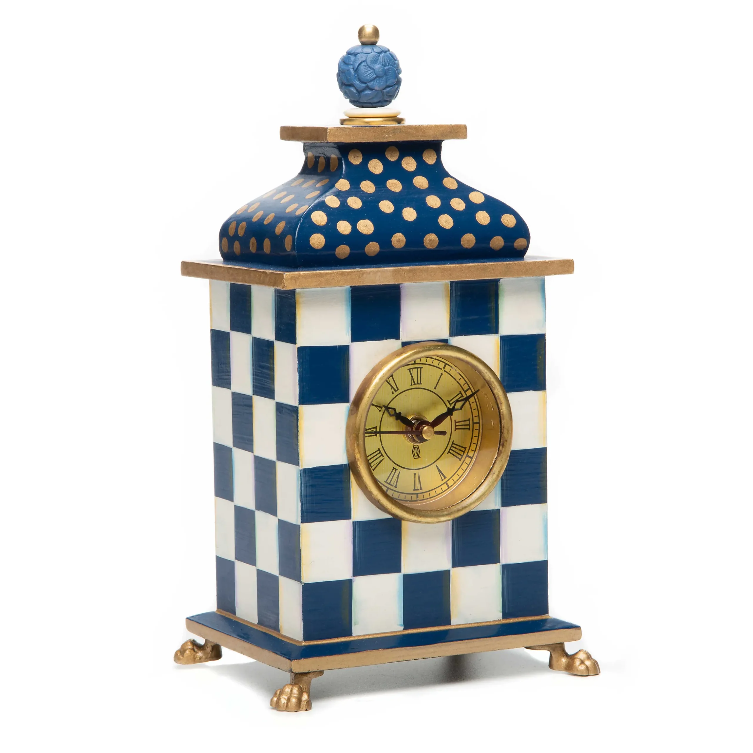 Room Accents|MacKenzie-Childs Royal Check Desk Clock