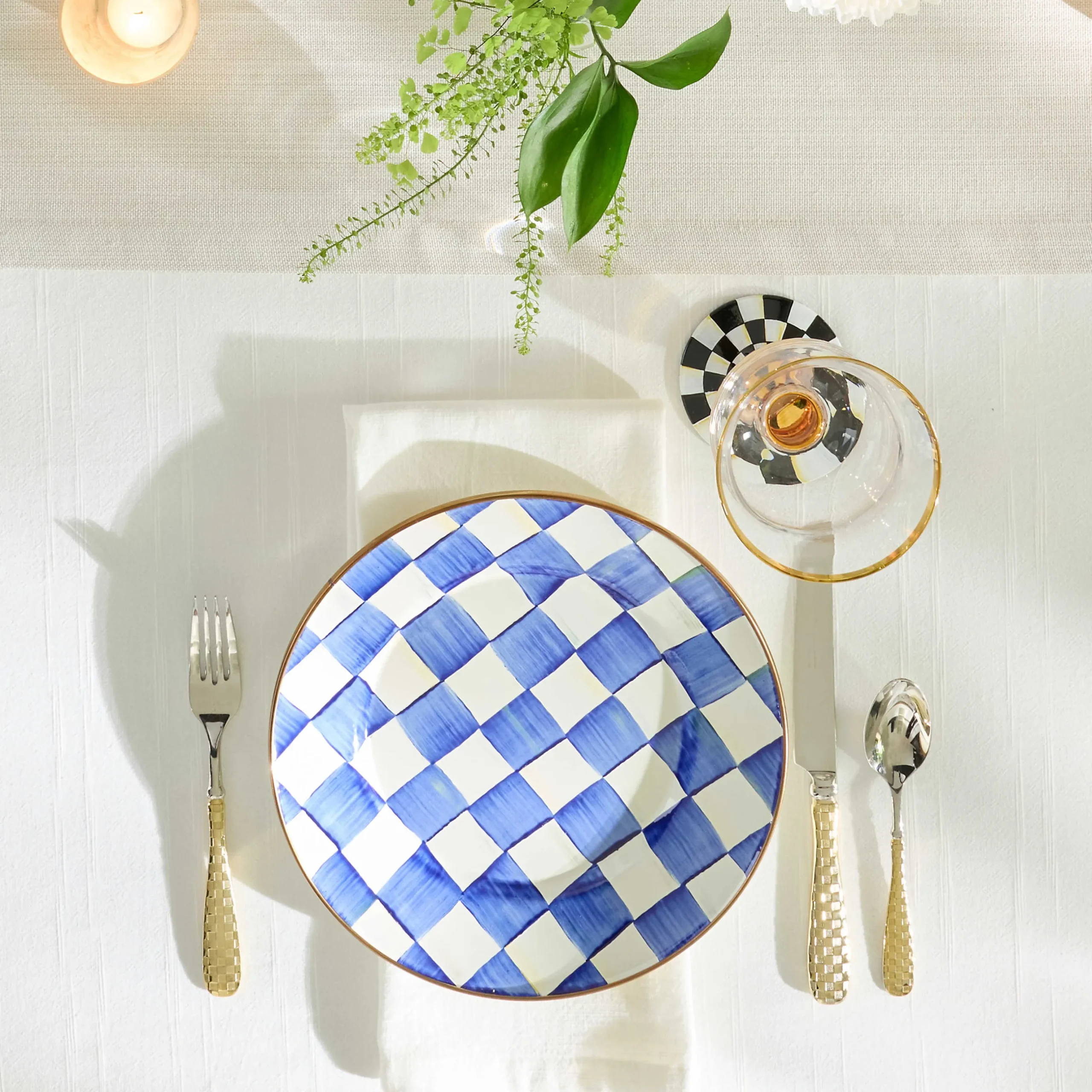 Dinnerware & Flatware|MacKenzie-Childs Royal Check Dinner Plate