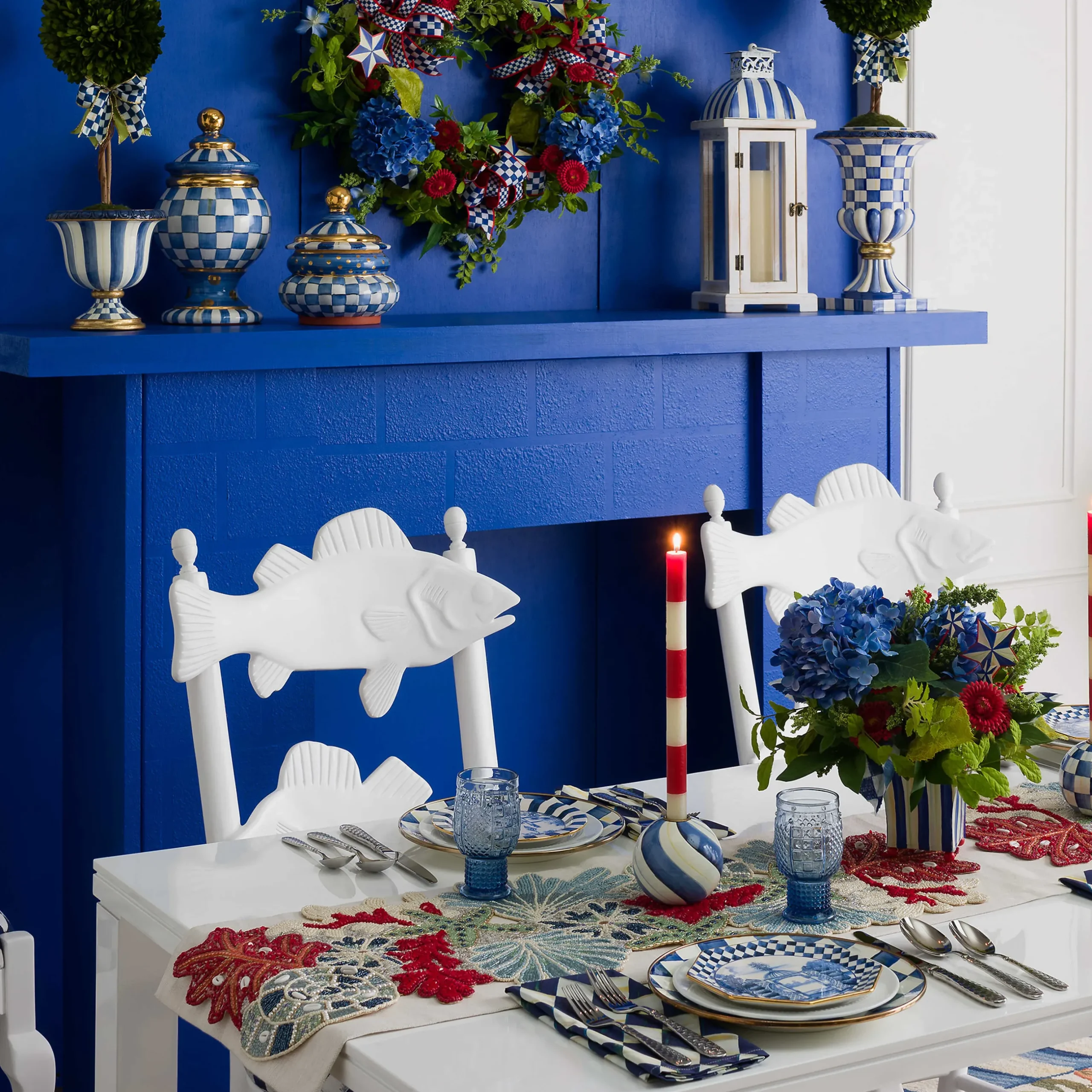 Dinnerware & Flatware|MacKenzie-Childs Royal Check Dinner Plate