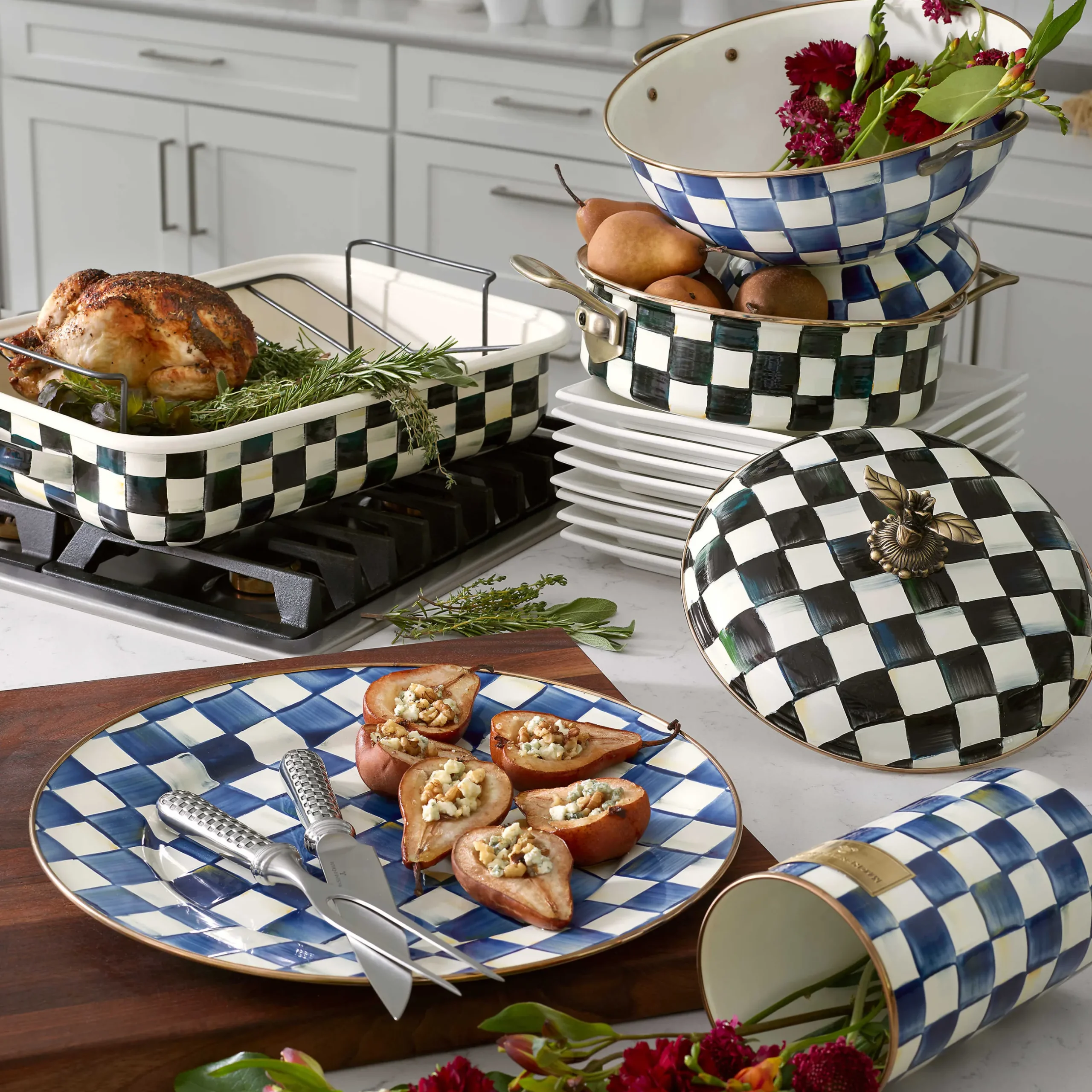 Bar Entertaining|Serveware|MacKenzie-Childs Royal Check Everything Bowl