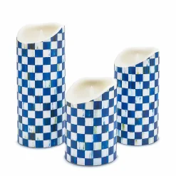 Candles & Fragrances|Table Accessories|MacKenzie-Childs Royal Check Flicker 6 Pillar Candle