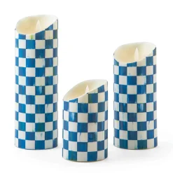 Decor Sets|Candles & Fragrances|MacKenzie-Childs Royal Check Flicker Candles - Set of 3