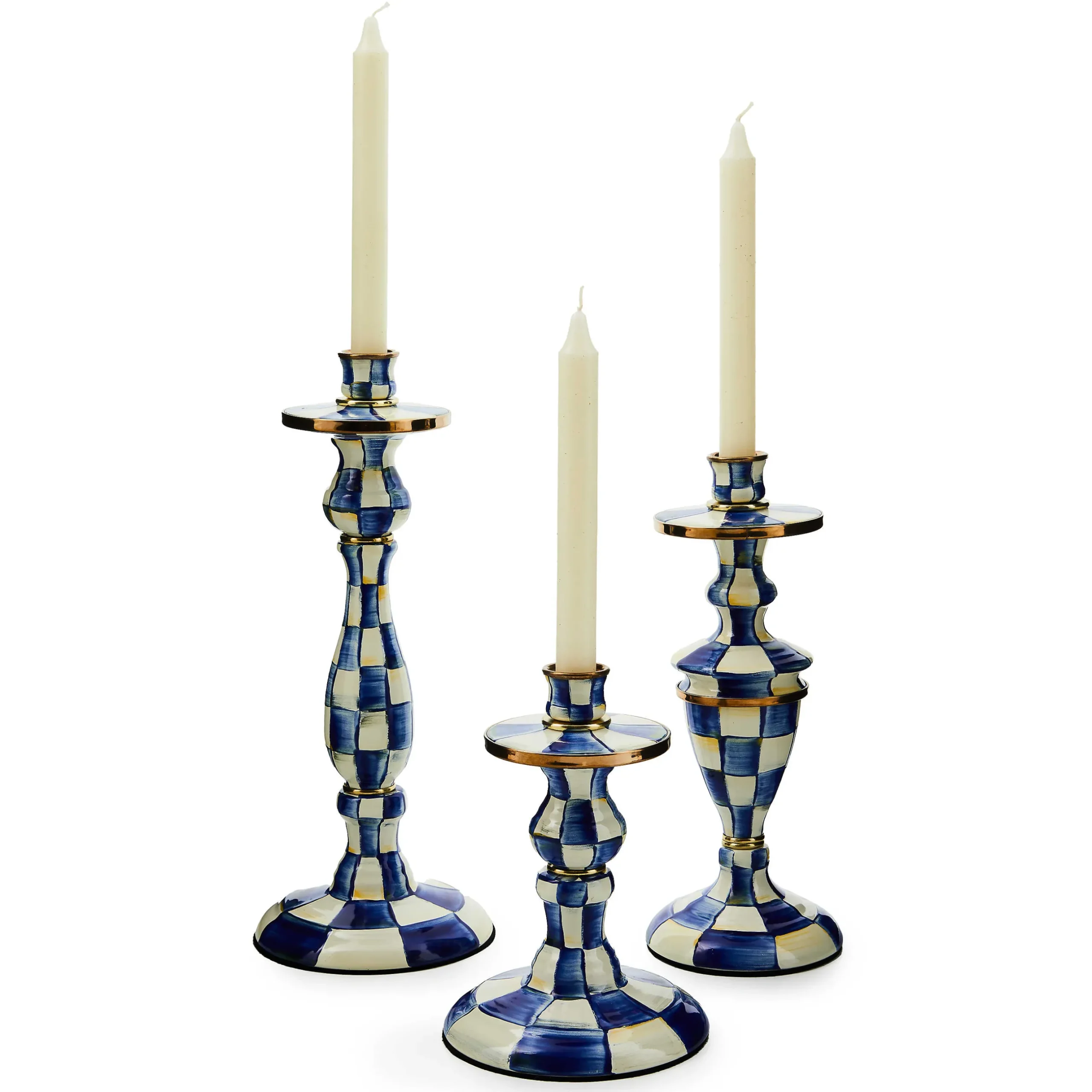 Candles & Fragrances|MacKenzie-Childs Royal Check Large Candlestick