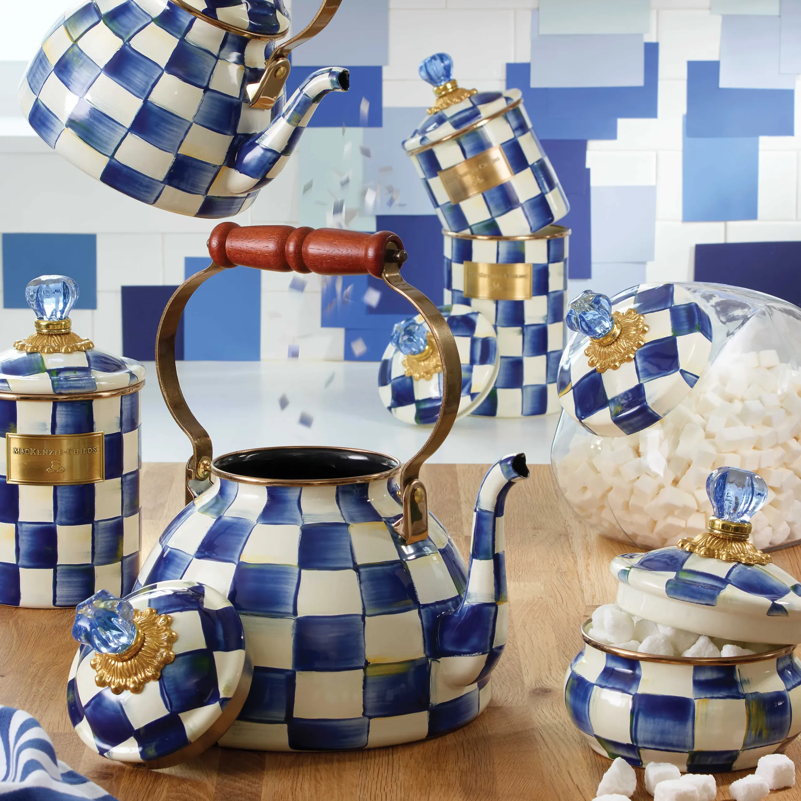 Room Accents|Kitchen Storage & Organization|MacKenzie-Childs Royal Check Large Canister