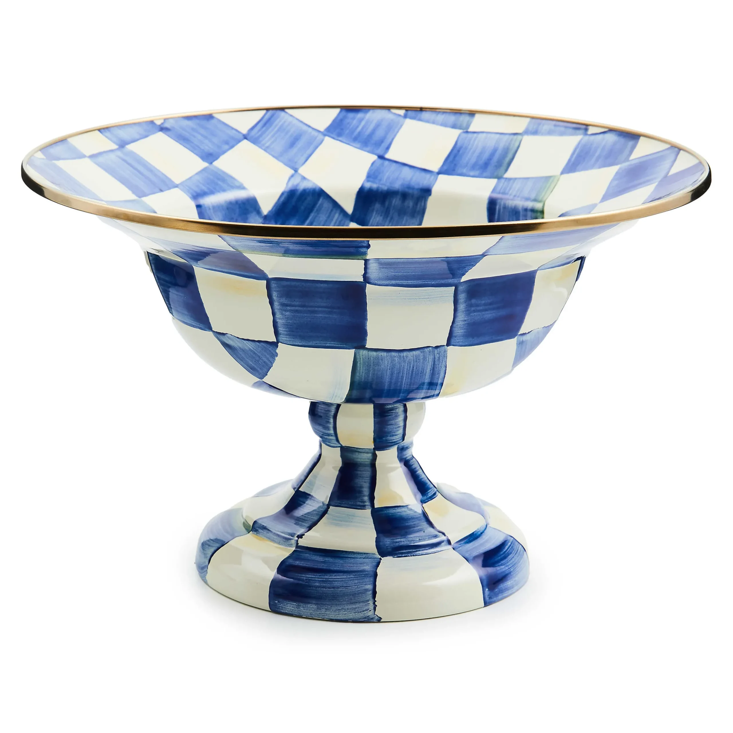 Serveware|MacKenzie-Childs Royal Check Large Compote